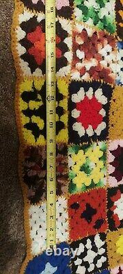 VINTAGE Aphgan Crochet supersize HAND Made HUGE 9ft X 16ft Granny blanket