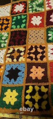 VINTAGE Aphgan Crochet supersize HAND Made HUGE 9ft X 16ft Granny blanket