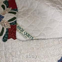 VINTAGE Hand Stitched Elmsford NY ARCH Appliqué QUILT 78 x 64great shape