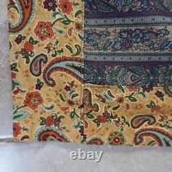 VINTAGE Handmade Quilt Multicolor Patchwork Floral Tapestry Paisley 60 x 53 VTG