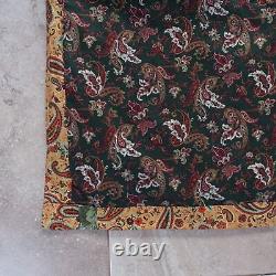 VINTAGE Handmade Quilt Multicolor Patchwork Floral Tapestry Paisley 60 x 53 VTG