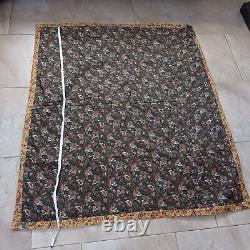 VINTAGE Handmade Quilt Multicolor Patchwork Floral Tapestry Paisley 60 x 53 VTG