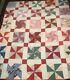 Vintage Pinwheel Patchwork Handmade In Tennessee Quilt Blanket 73x60