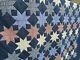 Vintage Quilt 60% Hand Sewn Stars Stitched Cotton 103 X 92 King Large
