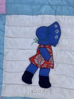 VINTAGE SUNBONNET SUE QUILT 84 X 62Handmade Very Nice