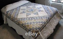 VINTAGEAMISH QUILT HANDMADE PATCHWORK LANCASTER PA. STARS IN COMMON 96x106