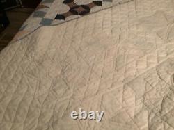 VNtg QUILT HAND MADE PATCHWORK STARS 85x100 Quilted Comforter Pastels Queen