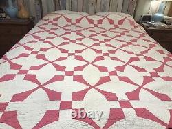 VTG All Handmade Glorified Nine Patch Quilt Circa 1960 76 in by 76 in Ex cond