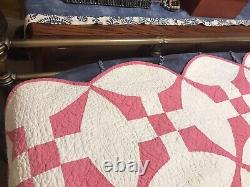 VTG All Handmade Glorified Nine Patch Quilt Circa 1960 76 in by 76 in Ex cond