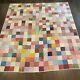 Vtg Handmade Quilt Queen Size 85x92 Patchwork Farmhouse Grandmother