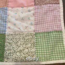 VTG Handmade Quilt Queen Size 85x92 Patchwork Farmhouse Grandmother