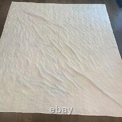 VTG Handmade Quilt Queen Size 85x92 Patchwork Farmhouse Grandmother