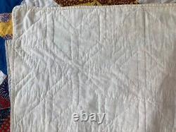 VTG Handsewn Quilt 8 Pt Star (70's Holly Hobbie fabric withFeedsack fabrics) Read