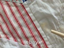 VTG Handsewn Quilt 8 Pt Star (70's Holly Hobbie fabric withFeedsack fabrics) Read