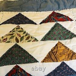 VTG Quilt Flying Geese Triangles 80 Square Country Cabin Americana Craftsman