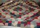 Vtg Shaded 9 Patch Barn Raising Double Sided Handmade Patchwork Quilt 78 X 78