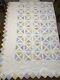 Vtg Triangle Patchwork Queen Hand Quilted Blanket Quilt With 2 Shams 1994