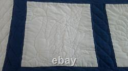 Vint Handmade Summer quilt coverlet butterfly bird swan hearts 98 x 106 free shi