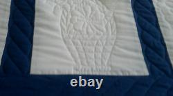 Vint Handmade Summer quilt coverlet butterfly bird swan hearts 98 x 106 free shi