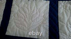 Vint Handmade Summer quilt coverlet butterfly bird swan hearts 98 x 106 free shi