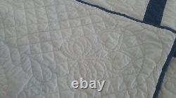 Vint Handmade Summer quilt coverlet butterfly bird swan hearts 98 x 106 free shi