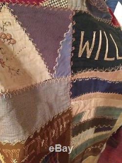 Vintage 1915 hand made crazy quilt