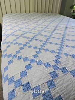 Vintage 1920 Nine Patch Chain Handmade Quilt