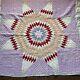 Vintage 1930's Lone Star Quilt Feed Sack Hand Stitched Muslin Backed 81 X 66