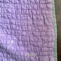 Vintage 1930's Lone Star Quilt Feed Sack Hand Stitched Muslin Backed 81 X 66