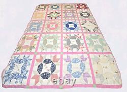 Vintage 1930s Autograph Signature Friendship Handmade Embroidered Quilt 60x80