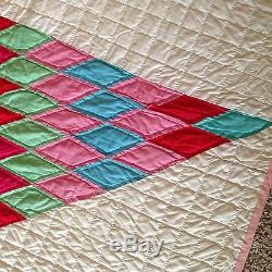 Vintage 1930s Lone Star Patchwork Quilt Handmade Art Never Used Mint Old Beauty