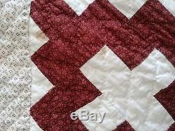 Vintage 1932 Signed Dated Hand Made Quilt 64 x 80