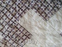 Vintage 1932 Signed Dated Hand Made Quilt 64 x 80