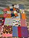 Vintage 1960's Patchwork Quilt 84 X 74 Great Vintage Graphics Double Sided