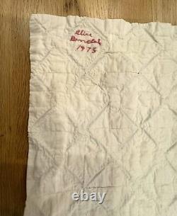 Vintage 1975 Hand Sewn Cathedral Window Patch Quilt Coverlet Bedding 76 x 89