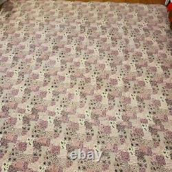 Vintage 1980s Estate Handmade Lavender Quilt Bed Spread 90x106 Machine Sewn