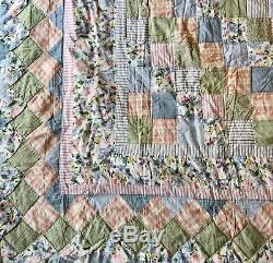 Vintage 1997 HANDMADE Patchwork QUILT 100x90 KING Multicolor Collectible New