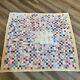 Vintage 40's One-patch / Checkerboard Antique Beautiful 6 Ft Stamp Quilt