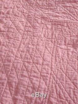 Vintage 8 Point Star Hand Made, Hand Quilted 66 x 74 Quilt