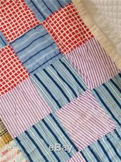 Vintage 9 Nine Patch Handmade Quilt