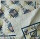 Vintage 90s Handmade Quilt Blanket Hourglass Country Cotton 83 X 83 In Square