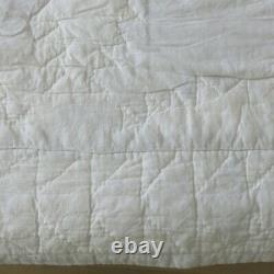 Vintage 90s Handmade Quilt Blanket Hourglass Country Cotton 83 x 83 in square