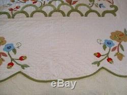 Vintage AMERICAN Handmade Tree of Life Applique Quilt MINT Gift Quality