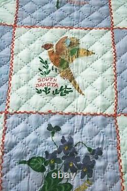 Vintage Album Quilt, State Birds and Flowers