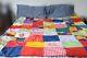 Vintage Americana Patriotic Abc Hand Made Hand Embroidered Quilt 74 X 60 Ooak