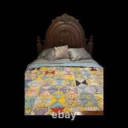 Vintage Amish Patchwork Handmade Quilt 1930s Good Condition 92 X 92 Inch