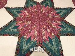 Vintage Amish Quilt Handmade Patchwork Broken Star Lancaster Pa. Full/queen