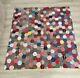 Vintage Antique All Over Hexagon Hand Stitched Quilt Handmade