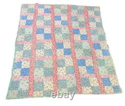 Vintage Antique Cutter Quilt 64x71 Distressed Hand Made Granny Double Sided