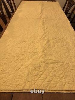 Vintage Antique Feed Sack Quilt Hand Stitched Dresden Plate 81 X 69 Excellent
